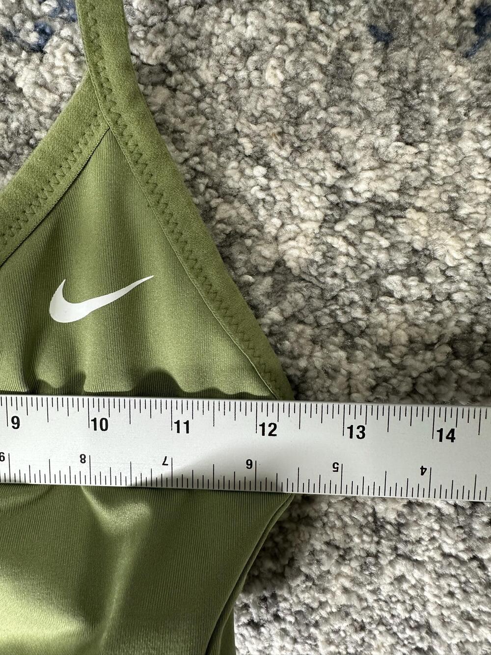 Nike Sports Bra Womens Large Green Crossback Mesh Lined Yoga Athletic Top - Picture 3 of 6